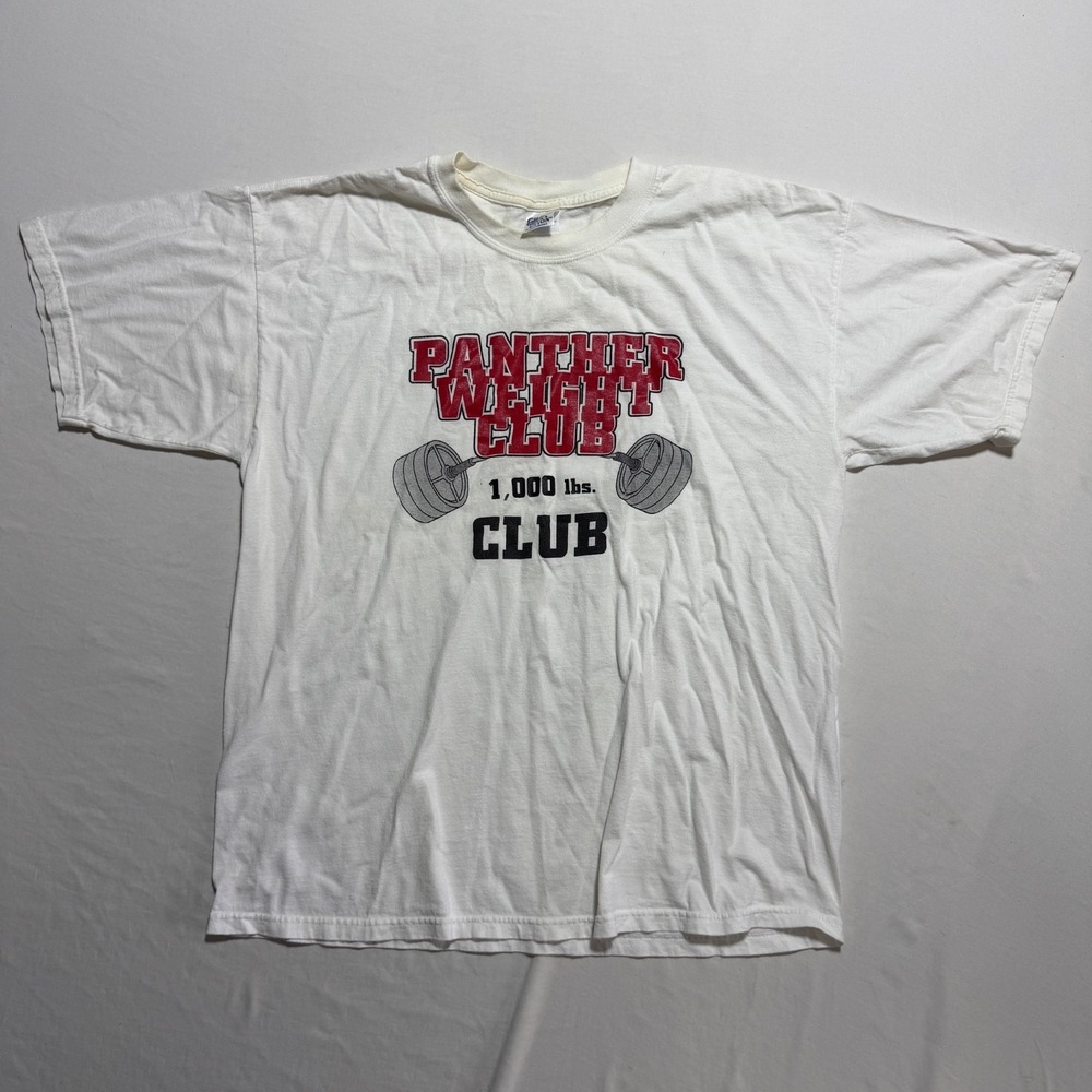Vintage Panther Weight Club 1000 lbs Gym T-Shirt White Gildan XL